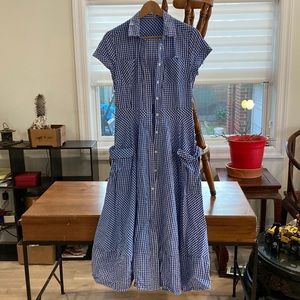 Cotton dress two pockets on the side